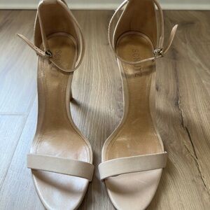 Schutz Women's Nude Ankle-Strap Heeled Sandals | Size 8